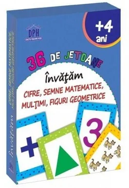 36 de jetoane - Invatam cifre, semne matematice, multimi, figuri geometrice (4 Ani+)