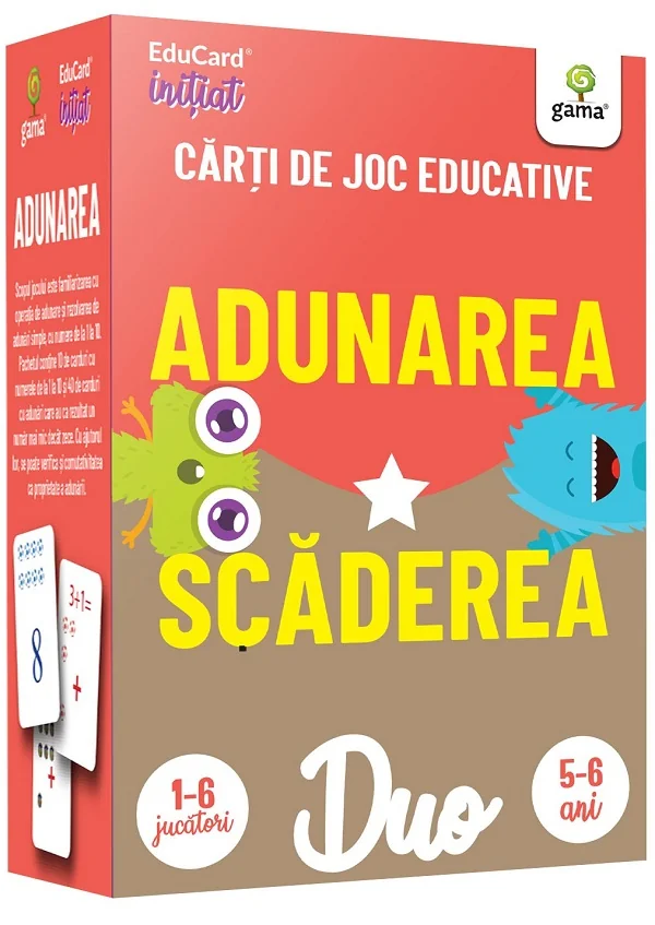 Adunarea. Scaderea. Carti de joc educative