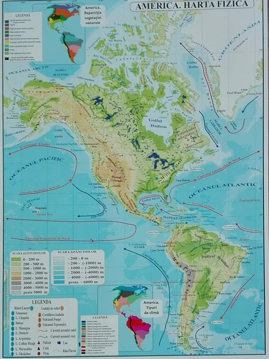 America. Harta Fizica + Harta Politica A3