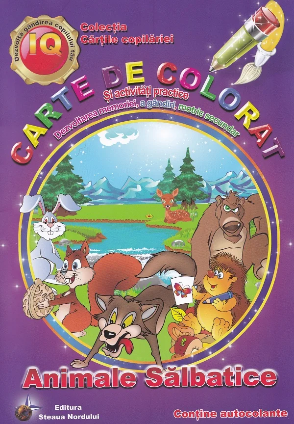 Animale salbatice. Carte de colorat si activitati practice