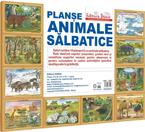 Animale salbatice. Set 10 planse