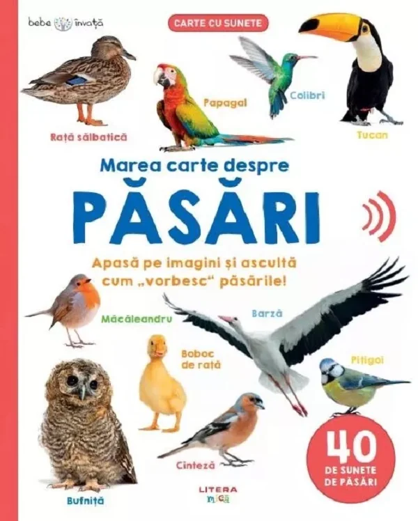 Bebe invata. Marea carte despre pasari. 40 de sunete de pasari