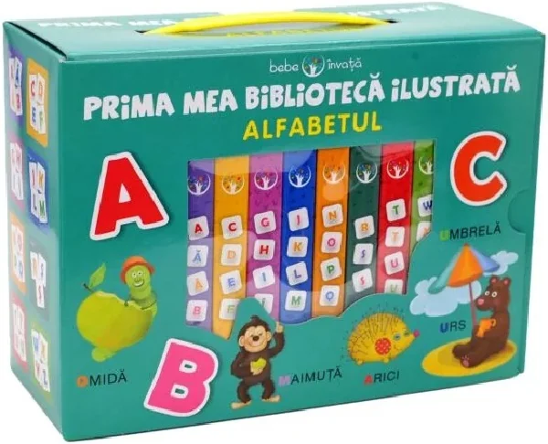 Bebe invata. Prima mea biblioteca ilustrata: Alfaabetul. Cutie 8 carticele