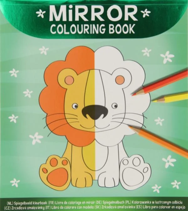 Bloc de colorat in oglinda: Leu