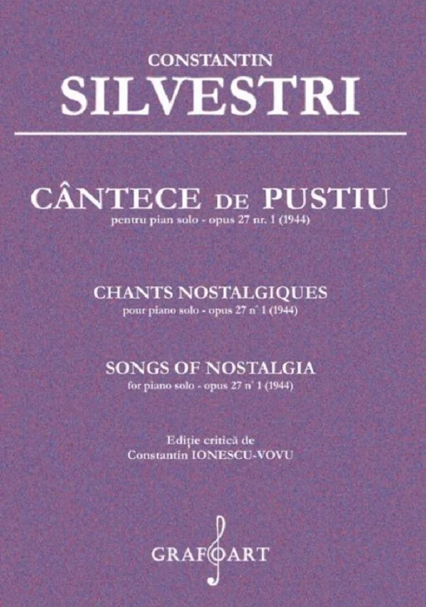Cantece de pustiu pentru Pian solo opus 27 Nr.1
