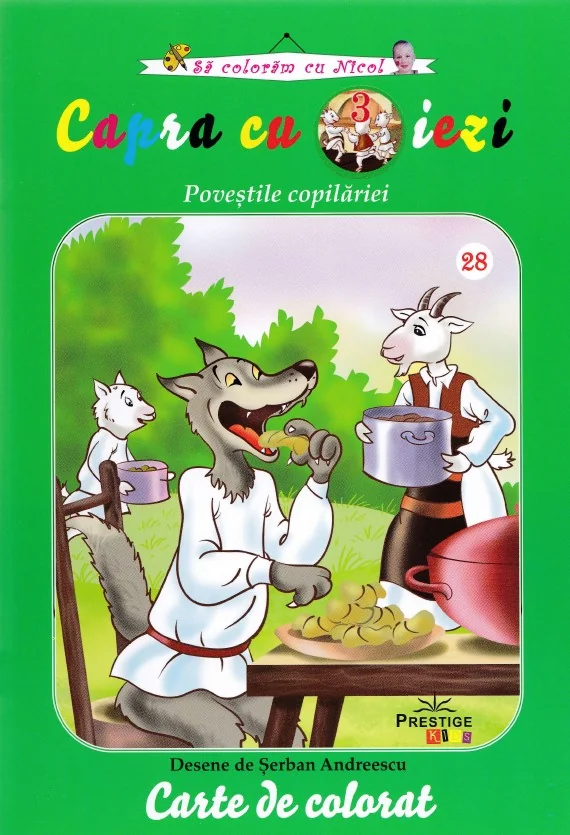 Capra cu trei iezi. Povestile copilariei - Carte de colorat