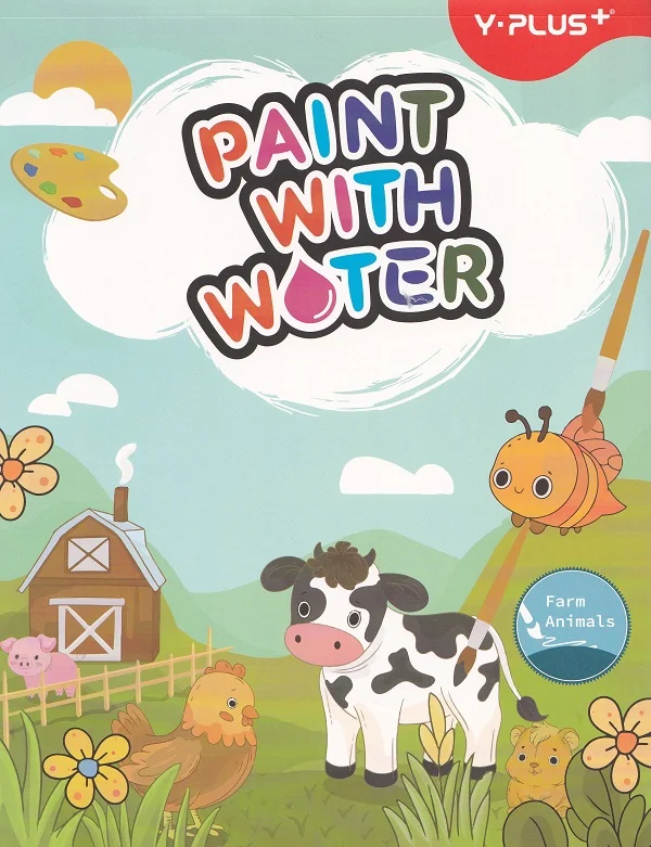 Carte activitati. Paint with water: Farm Animals