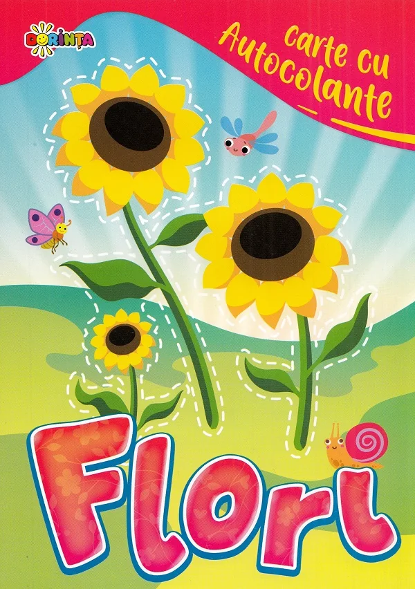 Carte cu autocolante. Flori