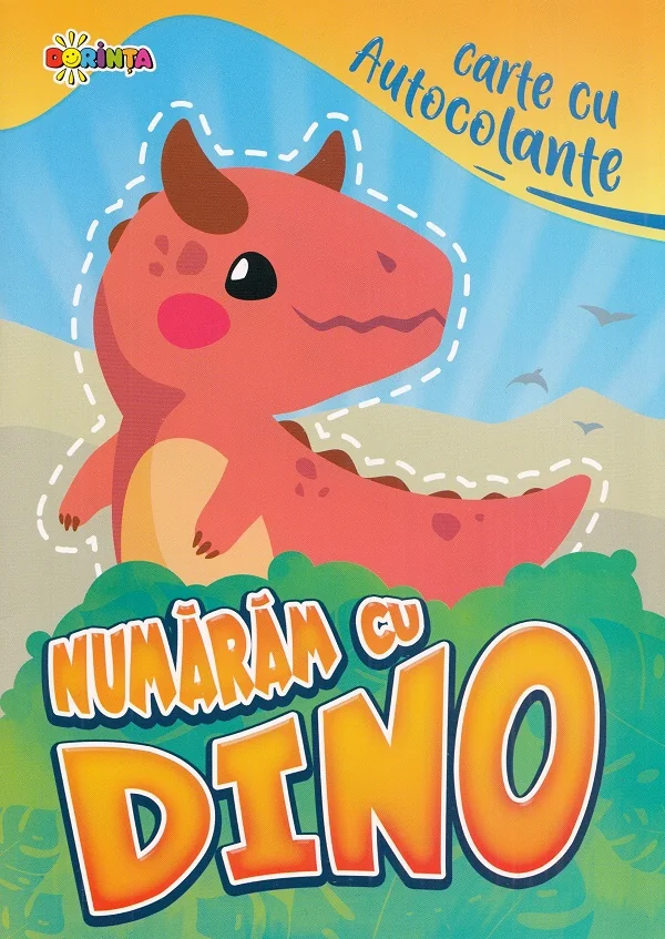 Carte cu autocolante. Numaram cu Dino