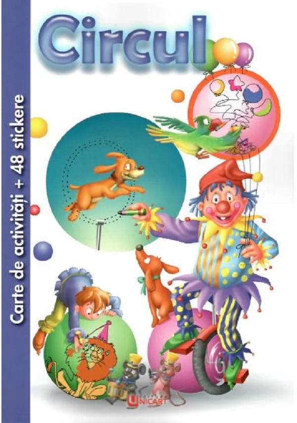 Carte de activitati cu 48 stickere: Circul
