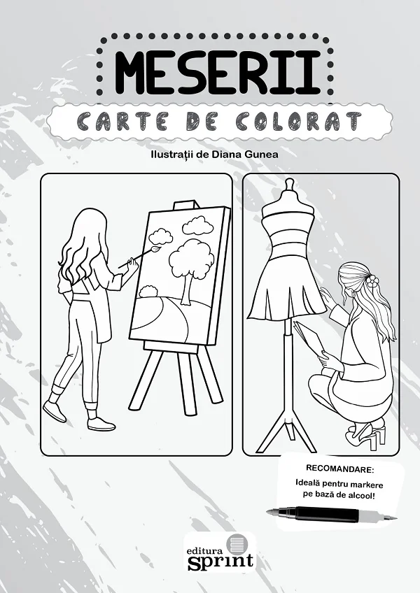 Carte de colorat A4. Meserii