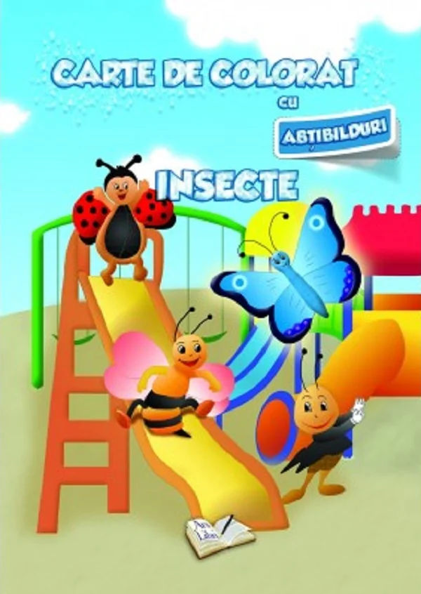 Carte de colorat cu abtibilduri. Insecte