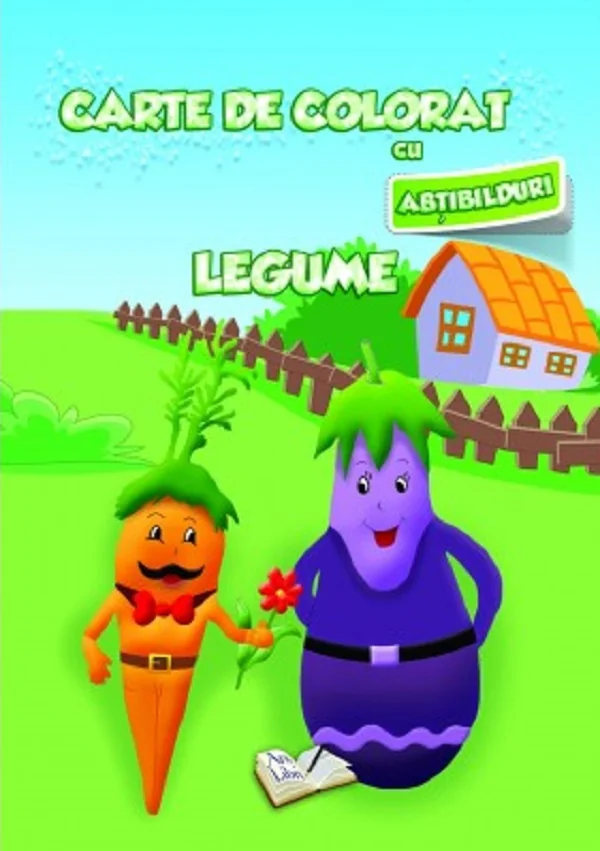 Carte de colorat cu abtibilduri. Legume