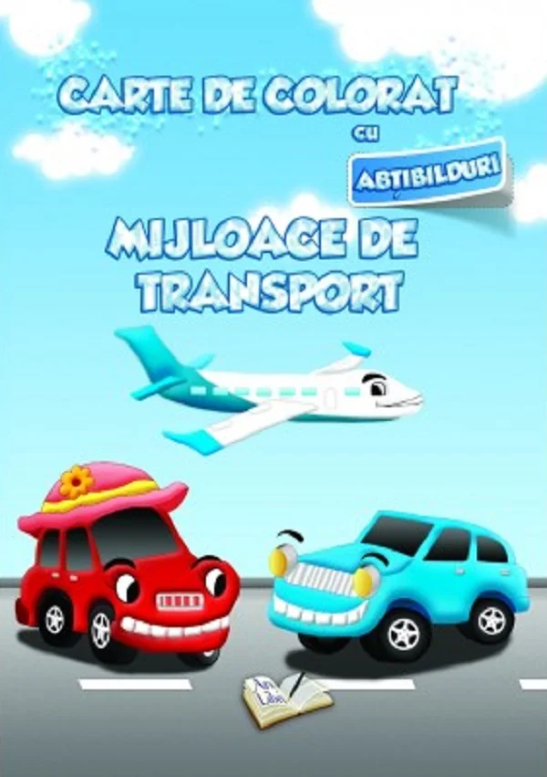 Carte de colorat cu abtibilduri. Mijloace de transport