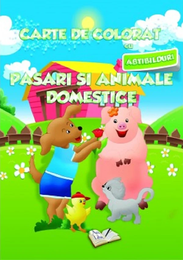 Carte de colorat cu abtibilduri. Pasari si animale domestice