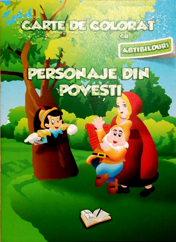 Carte de colorat cu abtibilduri - Personaje din povesti