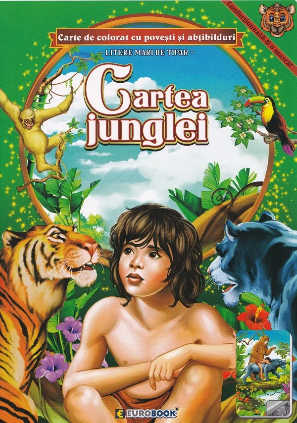 Cartea junglei. Carte de colorat cu povesti si abtibilduri - Rudyard Kipling