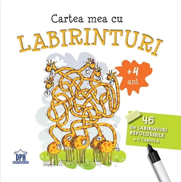 Cartea mea cu labirinturi. 46 de labirinturi refolosibile + o carioca 4 ani+
