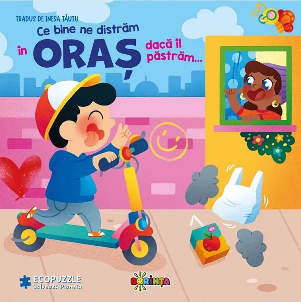 Ce bine ne distram in oras daca il pastram... Carte cu ecopuzzle