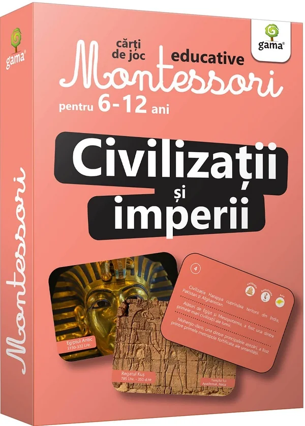 Civilizatii si imperii. Carti de joc Montessori pentru 6-12 ani