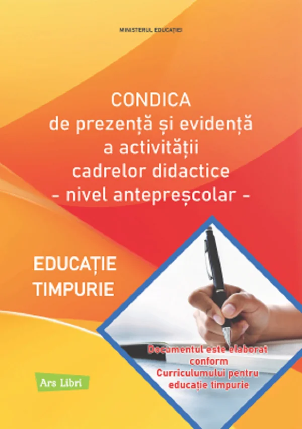 Condica de prezenta si evidenta a activitatii cadrelor didactice. Nivel anteprescolar