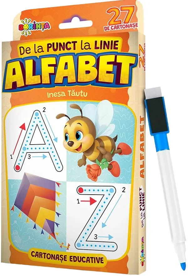 De la punct la linie: Alfabet. 27 de cartonase educative