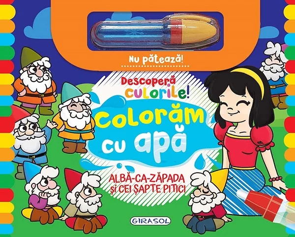 Descopera culorile! Coloram cu apa: Alba-ca-Zapada si cei sapte pitici