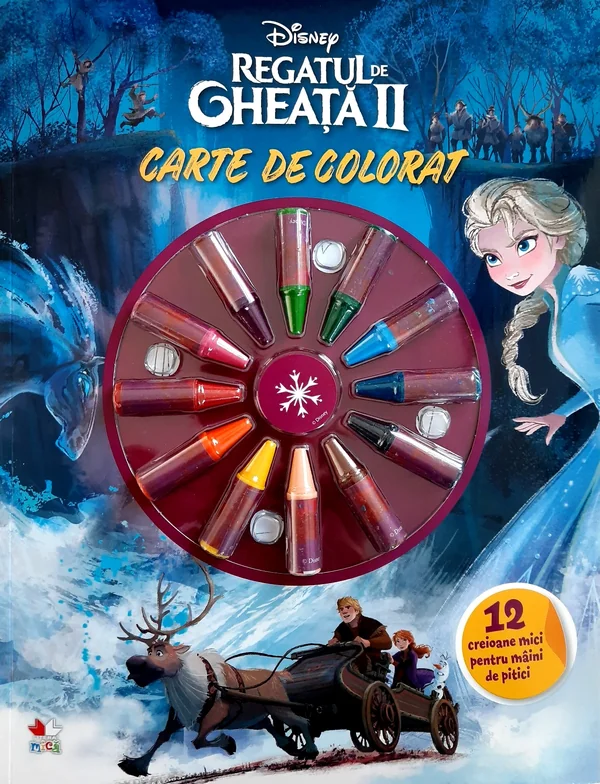 Disney. Regatul de gheata 2. Carte de colorat. 12 creioane mici pentru maini de pitici