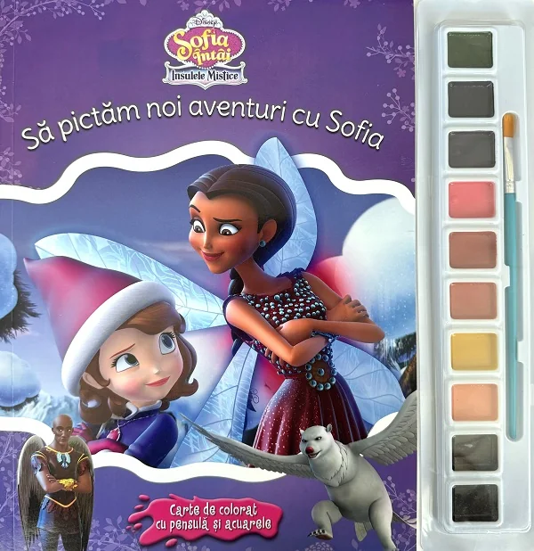 Disney. Sofia Intai. Insulele mistice. Sa pictam noi aventuri cu Sofia. Carte de colorat cu pensula