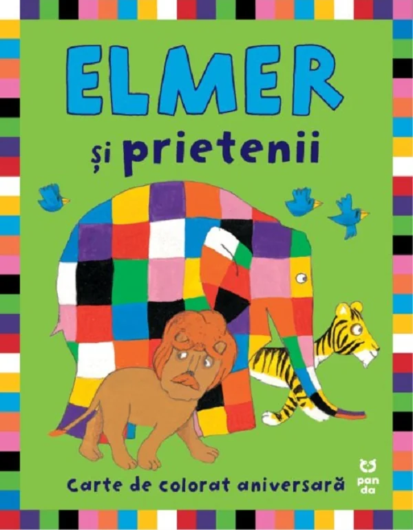 Elmer si prietenii. Carte de colorat aniversara