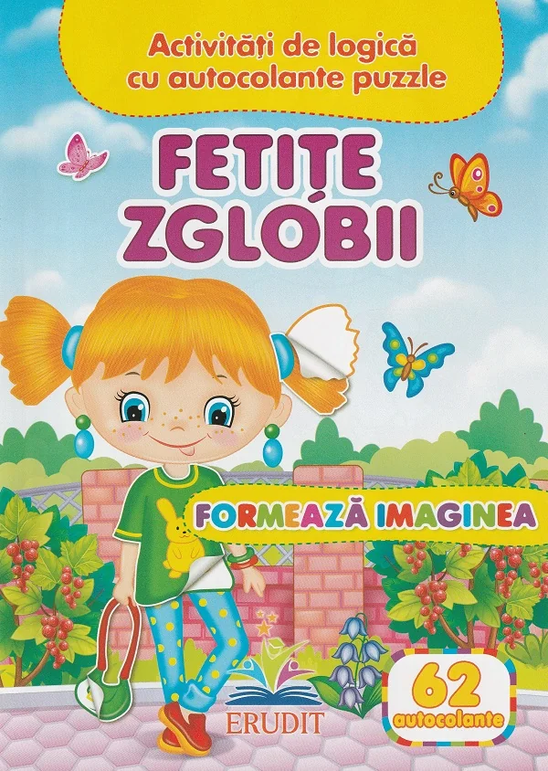 Formeaza imaginea. Fetite zglobii + 62 autocolante