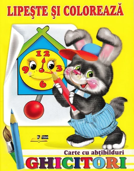 Ghicitori - Iepure - Lipeste si coloreaza. Carte cu abtibilduri