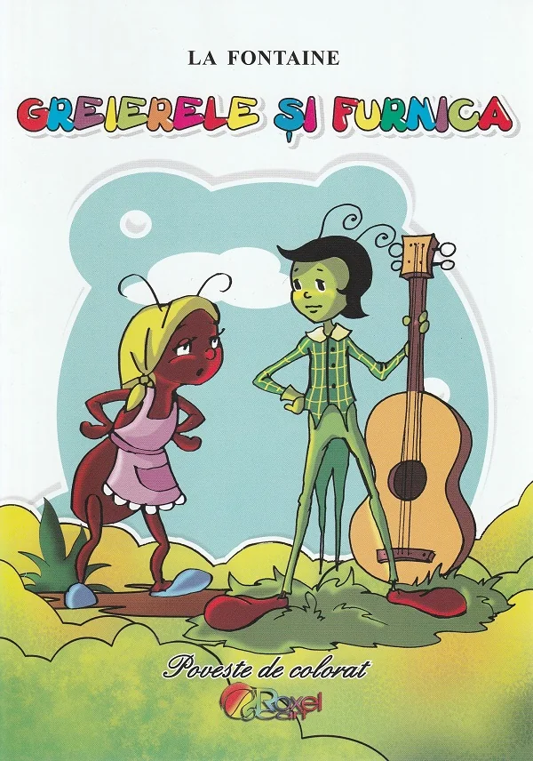 Greierele si furnica. Poveste de colorat