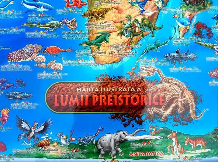 Harta ilustrata a lumii preistorice