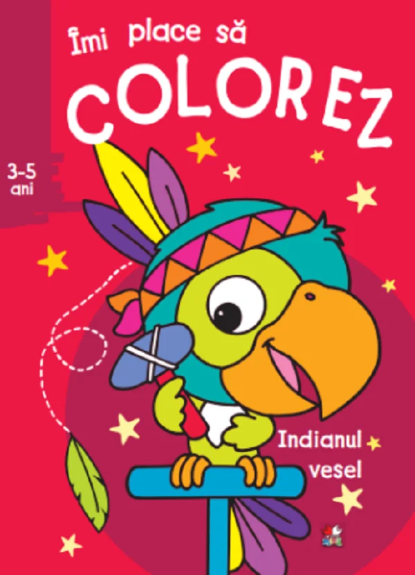 Imi place sa colorez. Indianul vesel 3-5 ani