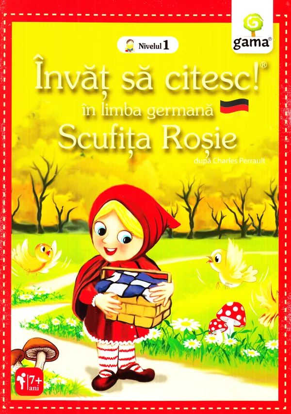 Invat sa citesc in limba germana - Scufita Rosie - Nivelul 1