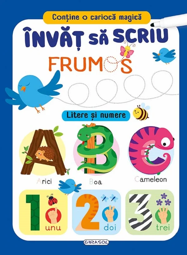 Invat sa scriu frumos. Litere si numere