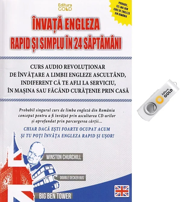 Invata engleza rapid si simplu in 24 de saptamani + Stick USB