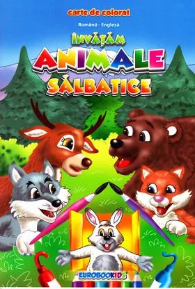 Invatam animale salbatice romana-engleza B5 - Carte de colorat