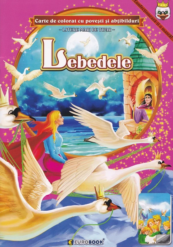 Lebedele. Carte de colorat cu povesti si abtibilduri