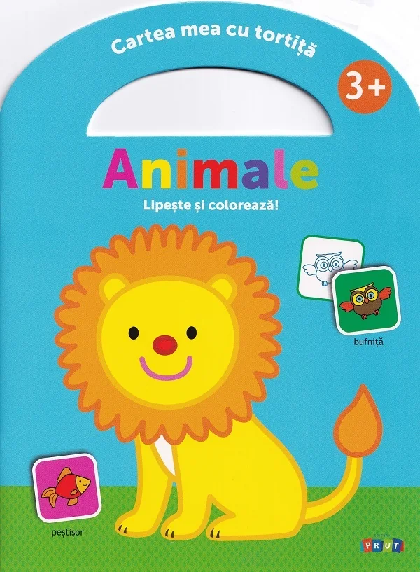 Lipeste si coloreaza. Cartea mea cu tortita: Animale 3 ani+
