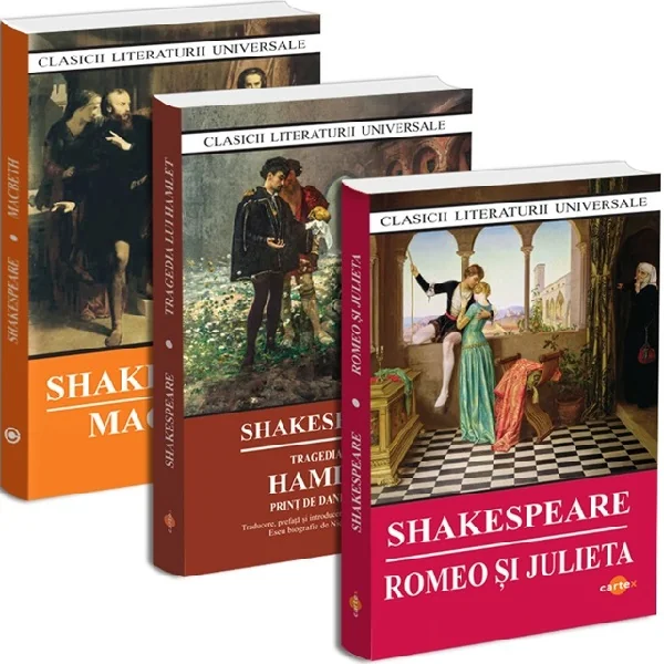 Pachet 3 carti: Macbeth + Romeo si Julieta + Tragedia lui Hamlet