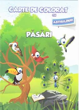 Pasari - Carte de colorat cu abtibilduri