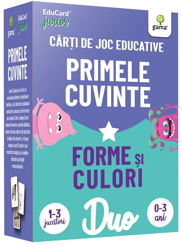 Primele cuvinte. Forme si culori. Carti de joc educative