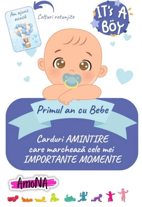 Primul an cu bebe. 20 carduri amintire: It's a Boy