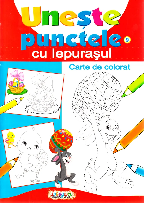 Uneste punctele cu Iepurasul - Carte de colorat