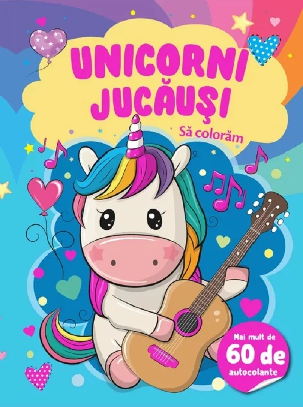 Unicorni jucausi. Sa coloram. Mai mult de 60 de autocolante