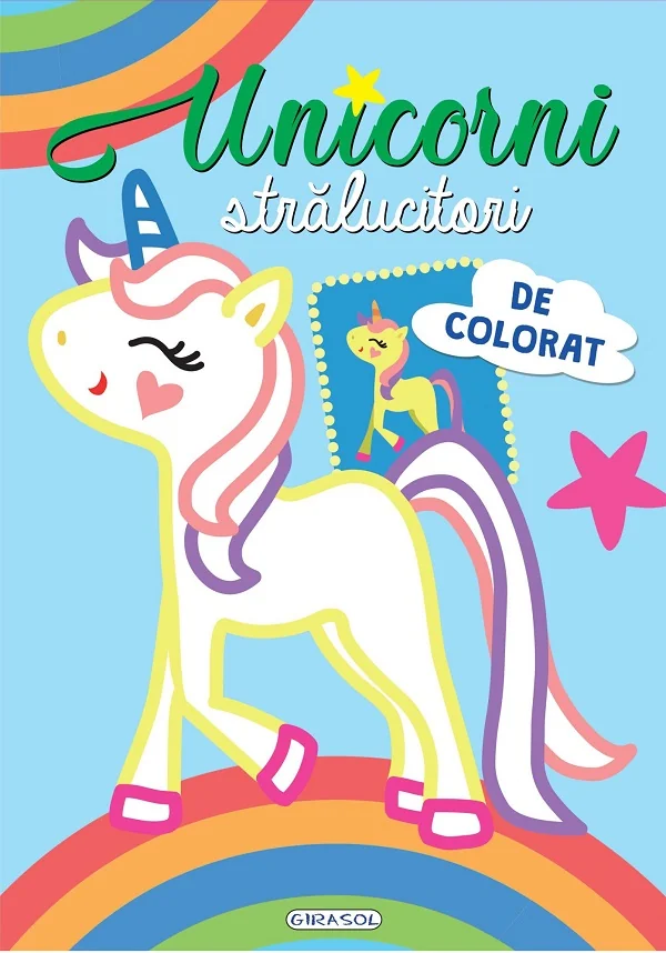 Unicorni stralucitori de colorat: Bleu