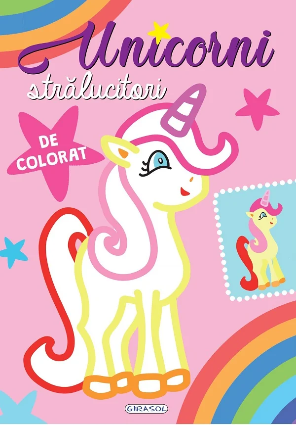 Unicorni stralucitori de colorat: Roz