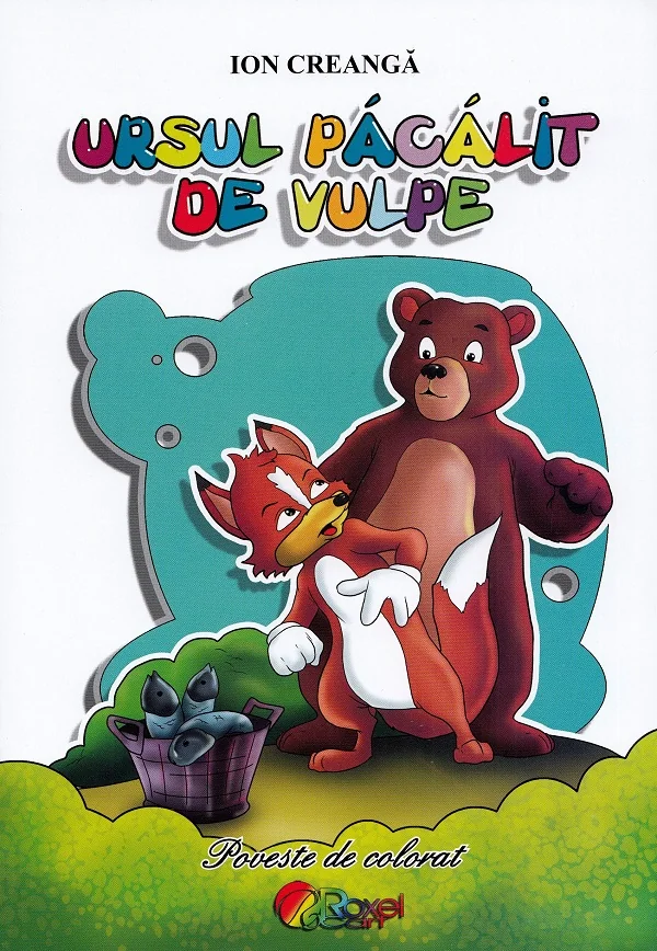 Ursul pacalit de vulpe. Poveste de colorat